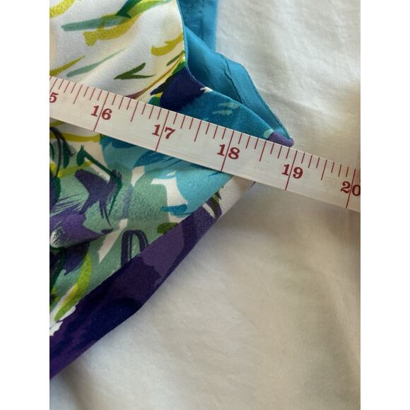 Muse Women’s Size 10 Sheath Dress Purple Floral Lined Belted Watercolor Artsy - Picture 9 of 11